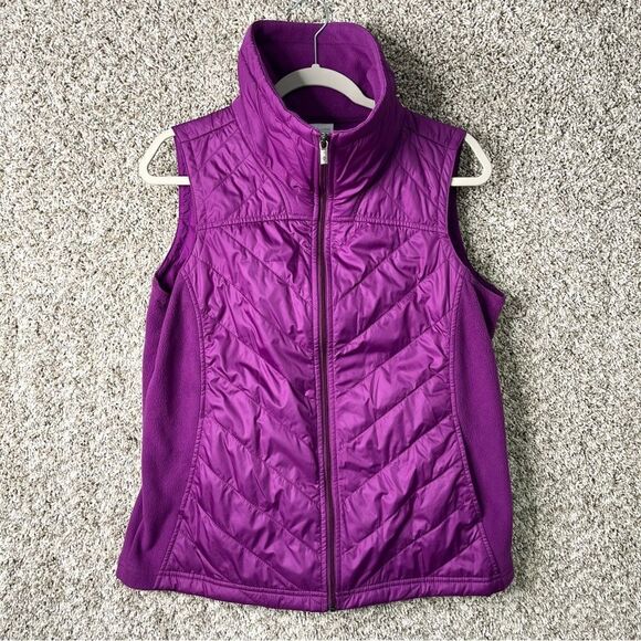 Columbia Vest Women’s Large Mix It Around Purple Quilted Zip Up Water Resistant - Picture 1 of 6